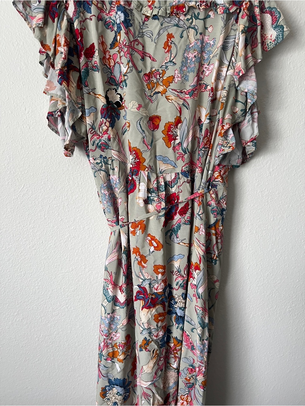 Bali Elf Floral Print "Carmen" Wrap Maxi Dress XL - Picture 7 of 9